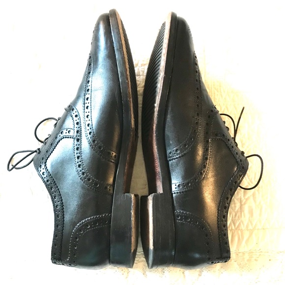 Cole Haan Grand OS Black Wingtip Shoes Size 8.5W - Picture 6 of 8